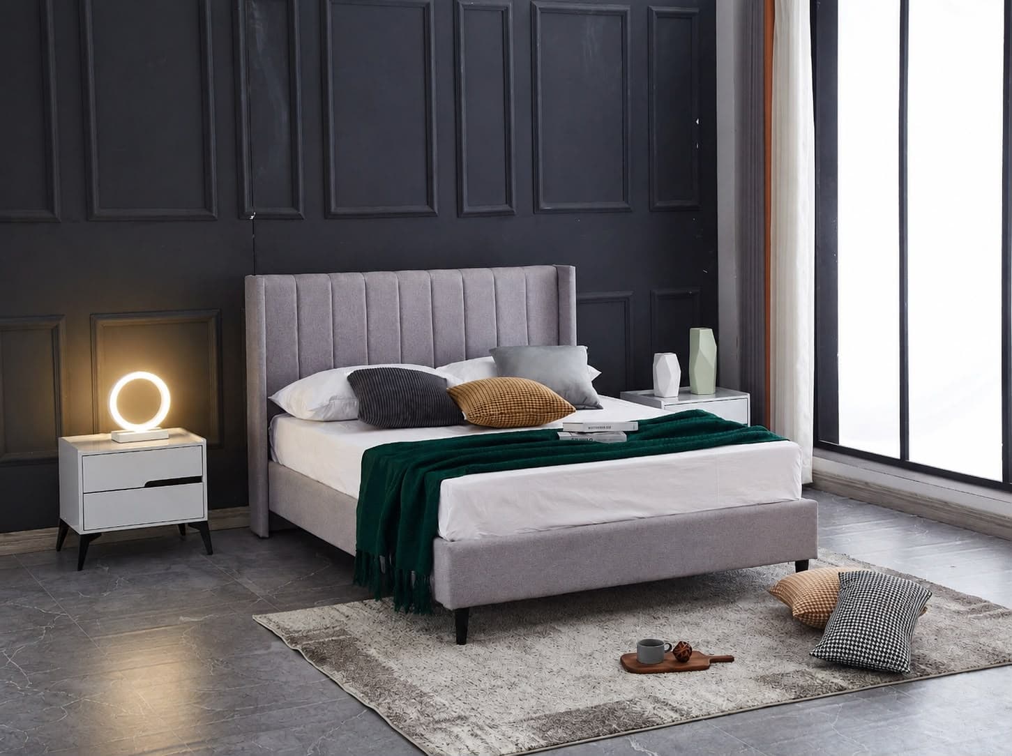 Asaba Wingback Bed